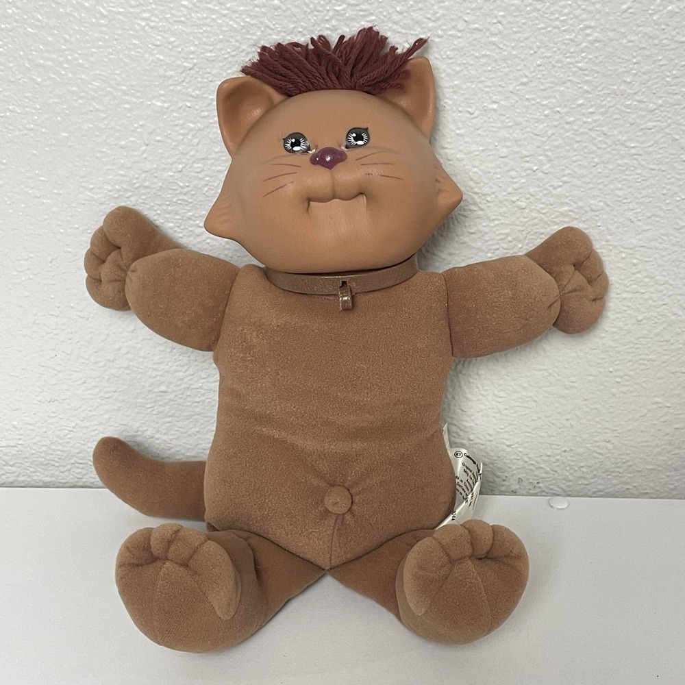 Vintage 1983 Coleco Cabbage Patch Kids Koosas Brown Cat 15" Plush Doll